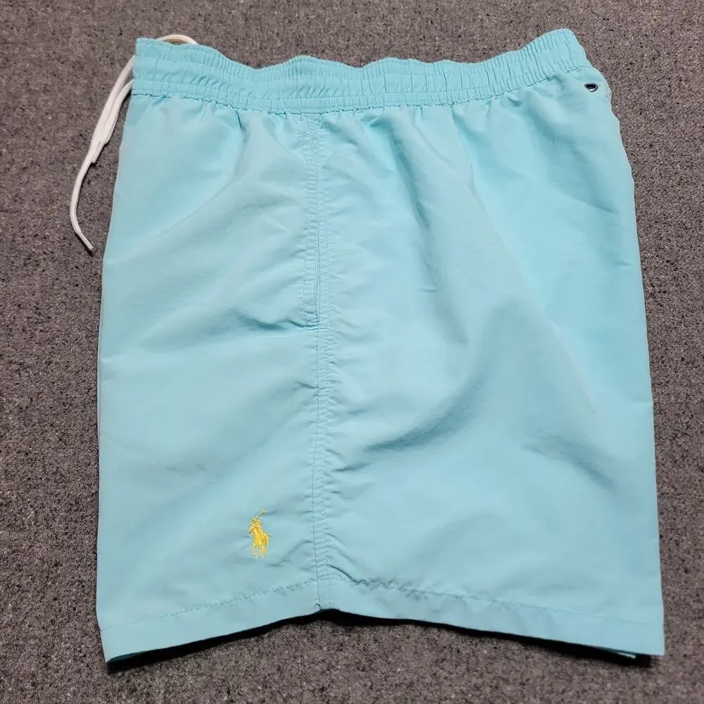 Polo Ralph Lauren Shorts Mens Extra Large Aqua Blue Swim Trunks Mesh Lined 5